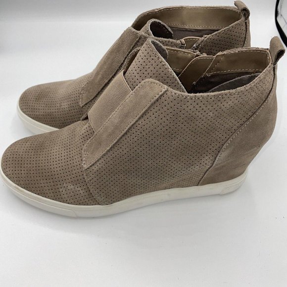 STEVE MADDEN Women's WAVERLY wedge suede sneakers in TAUPE sz 9.5 - EUC - Picture 4 of 10